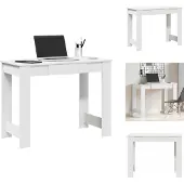 vidaXL Skrivbord vit 100x45x75 cm konstruerat trä