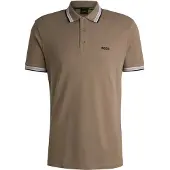 BOSS Contrast-tipped polo shirt in cotton piqué