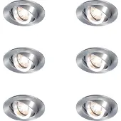 QAZQA Set med 6 moderna, lutningsbara infällda spotlights - Club