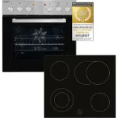 Exquisit EHE 156-2.1 UBZ-Set, Keramisk, 4 zone(s), Glass-keramisk, Svart, Röra, 59 cm