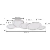 LUCANDE LED taklampa Diala , dimbar, Vitt / opal, Vardagsrum / matsal, Syntetmaterial, Modern, LED-taklampa