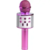 Denver KMS-20P, Karaokemikrofon, Kabel & Trådlös, Bluetooth/3,5 mm, 10 m, USB Type-A, Rosa