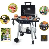 Smoby Grill m. Tillbehör - 18 Delar - Svart - - One Size - Leksakskök