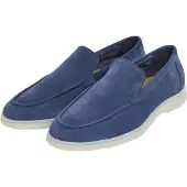 Hackett för män. HMS21473 Marina loafers i mjukt marinblått läder (42), Hud, Karta, Ingen, Casual, Marino