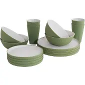 Outwell Gala 4 Person Dinner Set Green & Grey