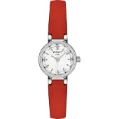 Tissot Kvartsverk 30 Meter Vattentålig Klocka 19,5 Mm Vit Urtavla Rostfritt Stålboett Läderarmband Damklockor T140.009.16.111.00 Regular Watch Box