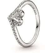 Pandora ring Stackable Sparkling Wishbone Heart 199302C01-54