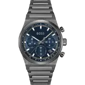 BOSS Grey-plated steel watch