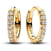 Pandora Timeless Sparkling Huggie 14k Gold-plated hoops 263015C01