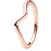 Pandora Timeless stackable Polished Wave Ring 14k Rose gold-plated ring 183095C00-52