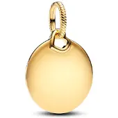 Pandora Moments Engravable round 14k gold-plated berlock 368610C00