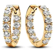 Pandora Timeless Sparkling Row Eternity 14k Gold-plated hoops 263002C01