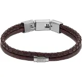 Fossil Armband mörkbrun / silver