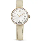 Swarovski Certa Serie Klocka Kvartsverk Läderarmband 30*30mm Vit Urtavla Vattentålig 50 Meter Damklockor 5672968 White Dial