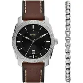Fossil Analog klocka 'MACHINE' brun / mörkgrå / silver