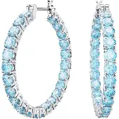 Swarovski Matrix Tennis Runt Snitt Stora Creolörhängen Damörhängen Rodium 5647446 Box (Random Color),F,Blue