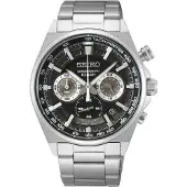 Seiko Klocka - - Sport Chrono - Rostfritt stål - Svart urtavla - Vattentät 100m