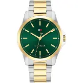 Tommy Hilfiger Two Tone Green Dial Chain Link Watch