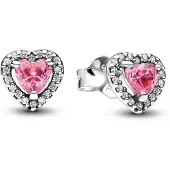 Pandora Timeless pink heart earrings 298427C02