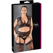 Cottelli collection BH och Höfthållarset Plus Size - Svart - 2XL - Svart