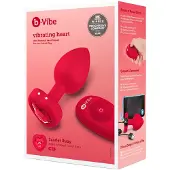 B-Vibe Heart - uppladdningsbar, fjärrstyrd analvibrator (röd)