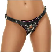 Zado - läderunderdel för påsättningsbar dildo, BDSM (svart, S-L)