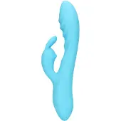Loveline - rabbitvibrator med klitorisstimulator - vattentät - blå