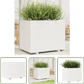 vidaXL Odlingslåda vit 90x60x72,5 cm massiv furu