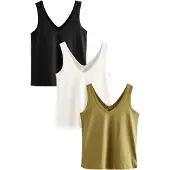 Next Topp '3er-Pack' khaki / svart / vit