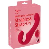 Orion - strapless strap-on vibrator - fjärrkontroll - röd