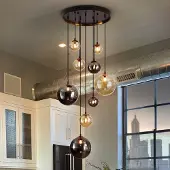 Schuller Valencia Glas pendellampa Dark, Svart, Vardagsrum / matsal, Metall, Pendellampa