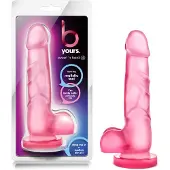 Blush B Yours - dildo med pung - realistisk 18cm silikon rosa