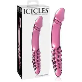 Icicles No. 57 - dubbeldildo med penisform - glas - rosa