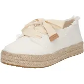 Toms Carolina Lace Up Bomullskvinnors Vita Espadriller Vid Stranden