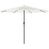 vidaXL Trädgårdsparasol med vit stång 388x388x248 cm, parasol, uteserveringsparasol, patio-parasol, paraply, 4005116