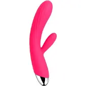 Svakom Angel - vibrator med klitorisstimulator - vattentät, värmande - röd