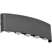 LINDBY LED utomhus vägglampa Ithan , Svart, Aluminium / grå / zink, Modern, LED-vägglampa utomhus