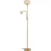 LINDBY Golvlampa , Aliette, Guld / mässing, Vardagsrum, Glas, Modern