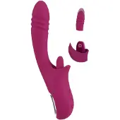Javida - vibrator med slickfunktion och stötrörelser - silikon lila