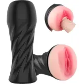 Sex HD Marcus - realistisk konstgjord vagina i hylsa (svart/naturfärgad)