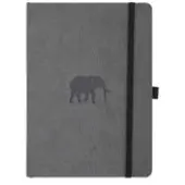 Dingbats* Wildlife Soft Cover A5 Dotted Grey Elephant Notebook