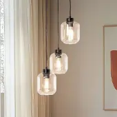 Eko-Light Glas pendellampa Sombra , dimbar, Creme / bärnsten, Vardagsrum / matsal, Glas, Pendellampa