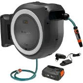 Gardena 18647-20 Batteridriven vägg-slangbox 40 m 1 st Grå-vit