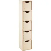 Zeller förvaringsbox för småsaker, 5 lådor, trä, 60x13x12 cm,