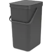 Brabantia Sort & Go - Soptunna - fliplock - 16 L - handtag - grå