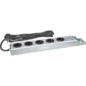 Brennenstuhl 1153340315 Grenuttag med överspänningsskydd 5x Silver Skyddskontakt 1 st