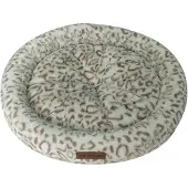 Animal Boulevard Cozy Snowleopard rund korg vit/brun