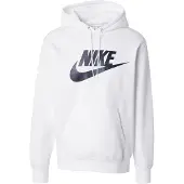 Nike Luvtröja Club Pullover Fleece - Vit/Svart, storlek Large