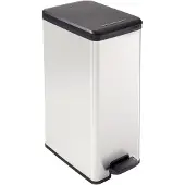 Curver Slim Bin 40L, 40 l, Torg, Plast, Svart, Silver, Pedal, 250 mm
