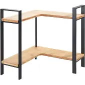 Wenko Lou, Hörnhylla, Fristående, Bamboo, Metall, Svart, Trä, Kök, 2 galler
